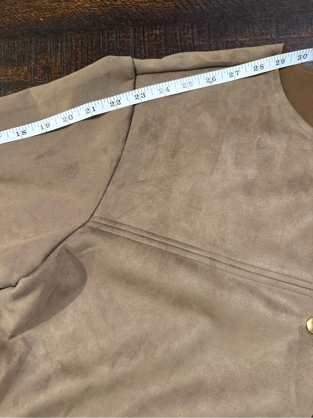 Philosophy Faux Suede Duster Coat Brown Snap Front Topper Jacket XL - Picture 11 of 13